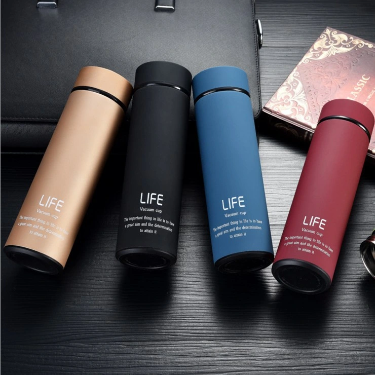 500ml Rubber Paint Stainless Steel LED Smart Temperature Display Thermos Heat Insulated Vacuum Cup Flask with Tea Filter